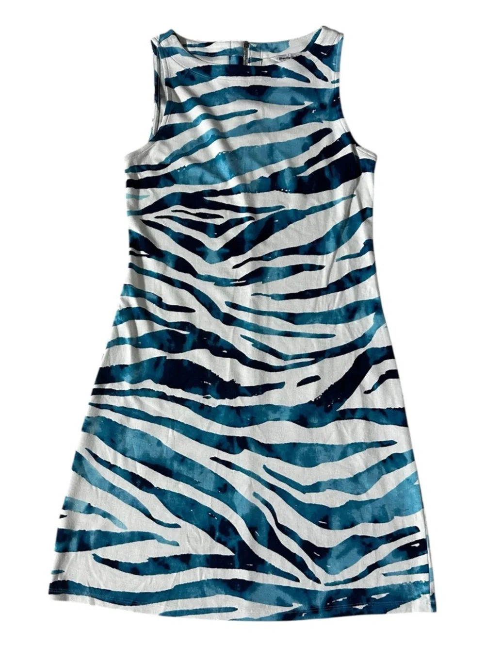 Tommy Bahama Blue & White Zebra-Print Mini Dress - Picture 3 of 7